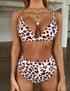 High Waist Swimwear Women Push Up Beachwear  Women High Waist Two Piece Bikini Swimsuit Halter Twist Front Bathing Suit Swimwear Solid Bathing Suit Animal Leopard Female Swimsuit Women Bikini