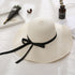 Summer Cap Black Ribbon Decorate Wavy Straw Hat For Girls Hat Kids Sun Cap Baby Beach Hats for Girls