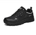 Black Leather Hiking Shoes Wear Resistant Outdoor Sport Mens Shoes Lace-Up Mens Climbing Hunting Low Cut Boots Leather Walking Shoes For Outdoor Training