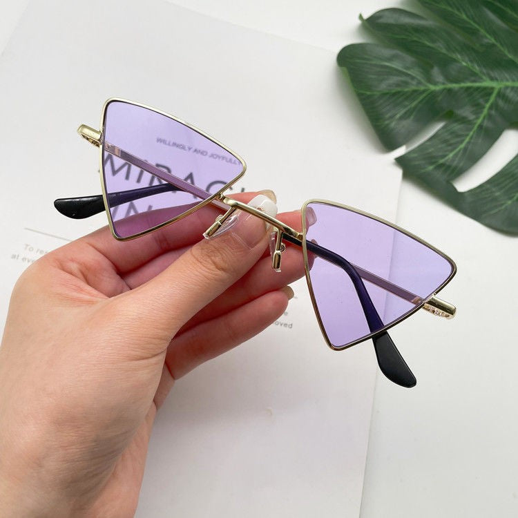 Cat Eye Sunglasses Rimless Cateye Sunglasses Retro Vintage Narrow Triangle Glasses for Women MenModern Retro Triangle Elegant Sunglasses For Women New Luxury Style  Glasses For Women/Men New Retro Style Eyeglasses For Women