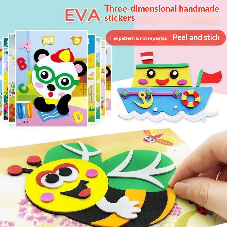 3D Sticker Cartoon Craft Kit For Children Cartoon 3D EVA Foam Sticker Puzzle Series Kids Multi-patterns Styles Toys for Children Birthday Gift