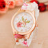 Ladies Silicone Quartz Watch With Floral Pattern Watch Women Quartz Watches For Womens Sports Clock Ladies Quartz Watch For Girls and Women