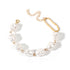 New Handmade Imitation Pearls Gold Metal Link Chain Bracelets for Women Girl Summer Party Luxury Jewelry Gift