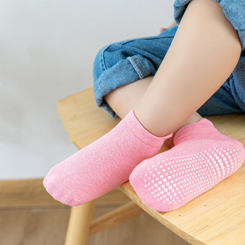 6 Pairs Baby Cotton Anti-slip Boat Low Cut Floor Socks For Boys And Girls Children's Sock