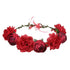 Spring Pearl Crowns Beach Hawaii Floral Garland Romantic Faux Rose Wedding Wreaths Flower Headband Girl Bride Rose Flower Crown Wedding Festival Headband