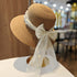 Modern Summer Sun Hat Charming White Bow Design Hat Sun Visor Women's Sun Hat Beach Hat Straw Sun Hat UV Protect Hats For Beach Women's Summer Outdoor Lightweight Hats Vintage Summer Hat