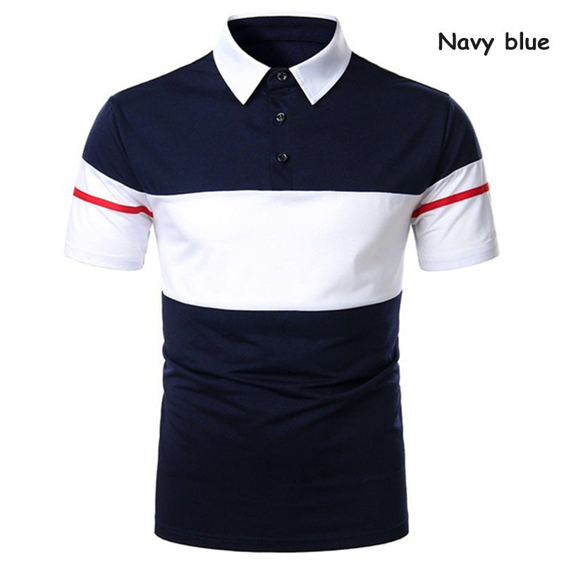 Men Polo Shirt Summer New Fashion Classic Casual Tops Short Sleeves Cotton High Quality Modern Collar Men Slim Polo Mens Shirts Polo Shirts for Men's Golf Shirts for Men Short Sleeve Patchwork Shirt Summer Sport Tops Gym Shirts (