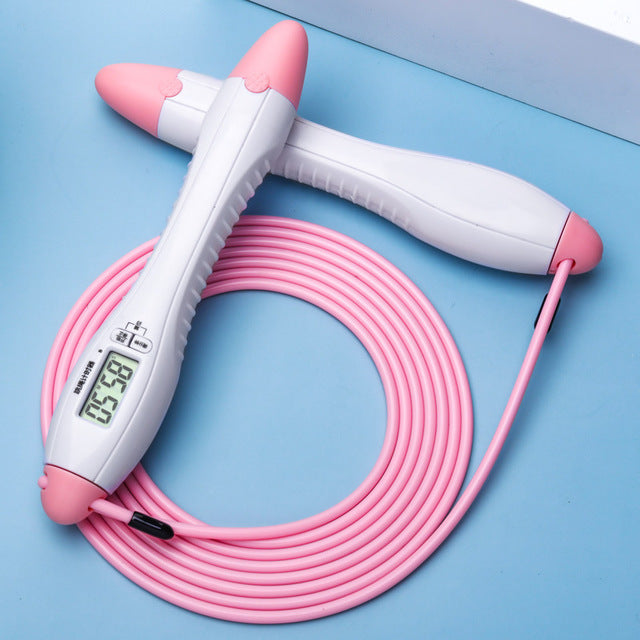 Built-in Rolling Pin Counter Jump Rope Skipping Rope Speed Rope For Boxing Jumping Training Lose Weight Fitness Digital Weight Calories Time Setting Skipping Rope With Counter For Indoor And Outdoor Exercise