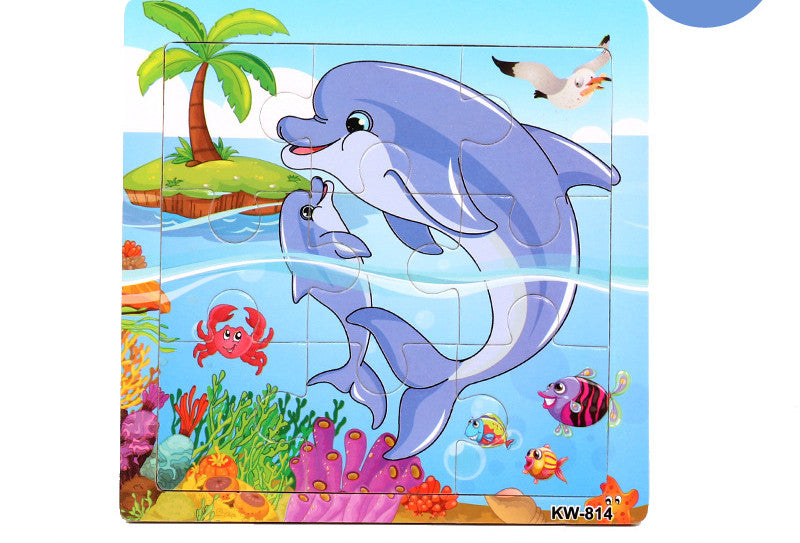 Wooden Puzzle Animals Jigsaw Puzzle Early Childhood Parent-child Toys Animal Wooden Puzzles For Children In Wooden 3D Mosaic Puzzles Kids Educational Toys Design  For Baby Birthday Gifts