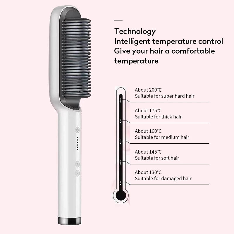 3 IN 1 Multifunctional Hair Straightener Comb Hair Black Red Straightening Brush Portable Comb Fast Heating Men Beard Straightener For Traveling Perfect Gift For Adults
