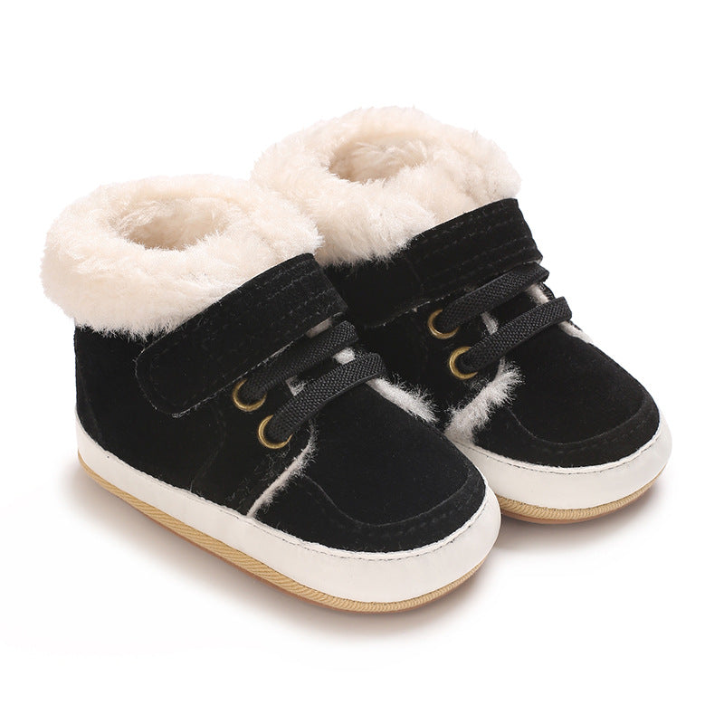 Infant Newborn Baby Boy Winter Warm Lace Up Design Boots Kids Baby Boy Booties Stylish Autumn Shoes