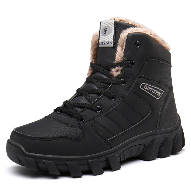 Winter Unisex Waterproof Warm Boots Fur Snow Soft Comfortable Boots Outdoor Winter Work Casual Mens Ankle Boots Winter Snow Boots Warm Fur Non Slip Ankle Hiking Climping Booties
