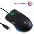 Ergonomic Design Wired RGB Professional Gaming Mouse Optical Gamer Mice Adjustable DPI Mouse With Backlight For Computer