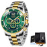 Multifunctional Mens Business Watch Luxury Military Quartz Stainless Steel Round Analog Wrist Watch For Men