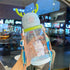 600ML Water Bottle Kids Drinking Cup Deer Antler Creative Cartoon Feeding Cup With Straw Leak Proof Water Bottle Outdoor Cartoon Horn Shaped Water Bottle With Straw And Handle Holder Removable Water Bottle For Easy Cleaning