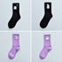 4Pair Spring And Summer Combed Out Of Pure Cotton Socks Mid Waist Fashion Bear Socks Cute Animal Socks Kawaii Cute Cartoon Purple College Socks For Men And Women