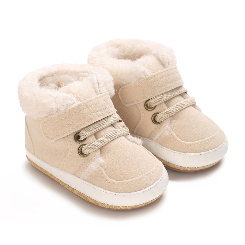 Infant Newborn Baby Boy Winter Warm Lace Up Design Boots Kids Baby Boy Booties Stylish Autumn Shoes