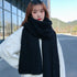 Winter Simple Soft Colorful Knitted Wool Scarf Solid Warm Scarves Lightweight Casual Couple Muffler Striped Elegant Hijab Cashmere Scarf Neck Scarf Christmas Gift For  Women