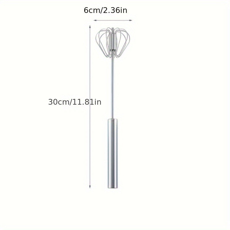 Unique Design Semi-automatic Egg Beater 304 Stainless Steel Egg Whisk Manual Hand Mixer Self Turning Egg Stirrer Kitchen Accessories Egg Tools