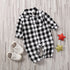 Spring Autumn Newborn Cotton  Casual classic Plaid Collar Jumpsuit for Baby Boys / Girls In Elegant Retro Modern Style