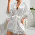 Lightweight Pink Women Sleepwear Classic Design Silk Bathrobe Lace Trim Bridesmaid Bride Party Robes
