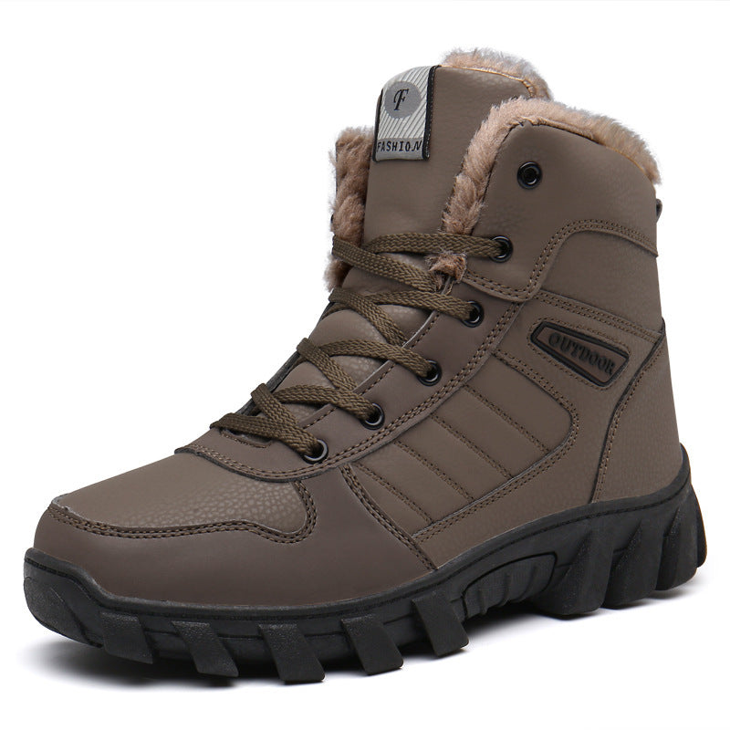 Winter Unisex Waterproof Warm Boots Fur Snow Soft Comfortable Boots Outdoor Winter Work Casual Mens Ankle Boots Winter Snow Boots Warm Fur Non Slip Ankle Hiking Climping Booties