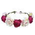 Spring Pearl Crowns Beach Hawaii Floral Garland Romantic Faux Rose Wedding Wreaths Flower Headband Girl Bride Rose Flower Crown Wedding Festival Headband