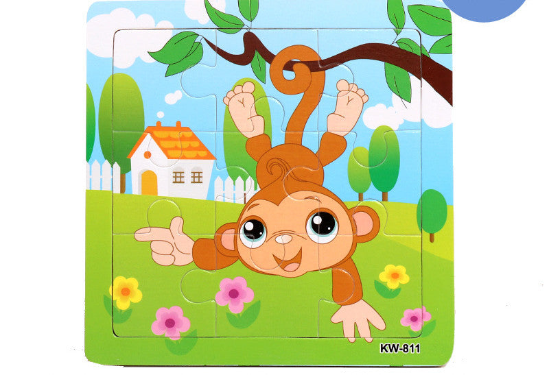 Wooden Puzzle Animals Jigsaw Puzzle Early Childhood Parent-child Toys Animal Wooden Puzzles For Children In Wooden 3D Mosaic Puzzles Kids Educational Toys Design  For Baby Birthday Gifts