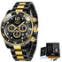 Multifunctional Mens Business Watch Luxury Military Quartz Stainless Steel Round Analog Wrist Watch For Men