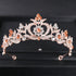 Simulated Pearls Crystal Wedding Tiaras And Crowns For Queen Princess Gold Silver Color Women Hair Jewelry Luxury Crystal Bridal Crown Tiaras Fashion Hair Jewelry Diadem Tiara For Women Bride Wedding Hair Accessories
