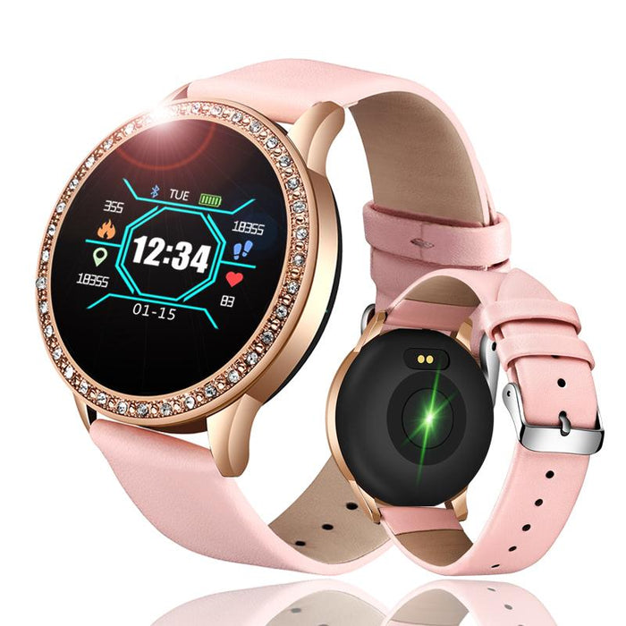 Luxury Ladies Smart Watch For Women With  Blood Pressure Heart Rate Monitor Fitness tracker And Sport Smart Band Alarm Clock Reminder Smartwatch
