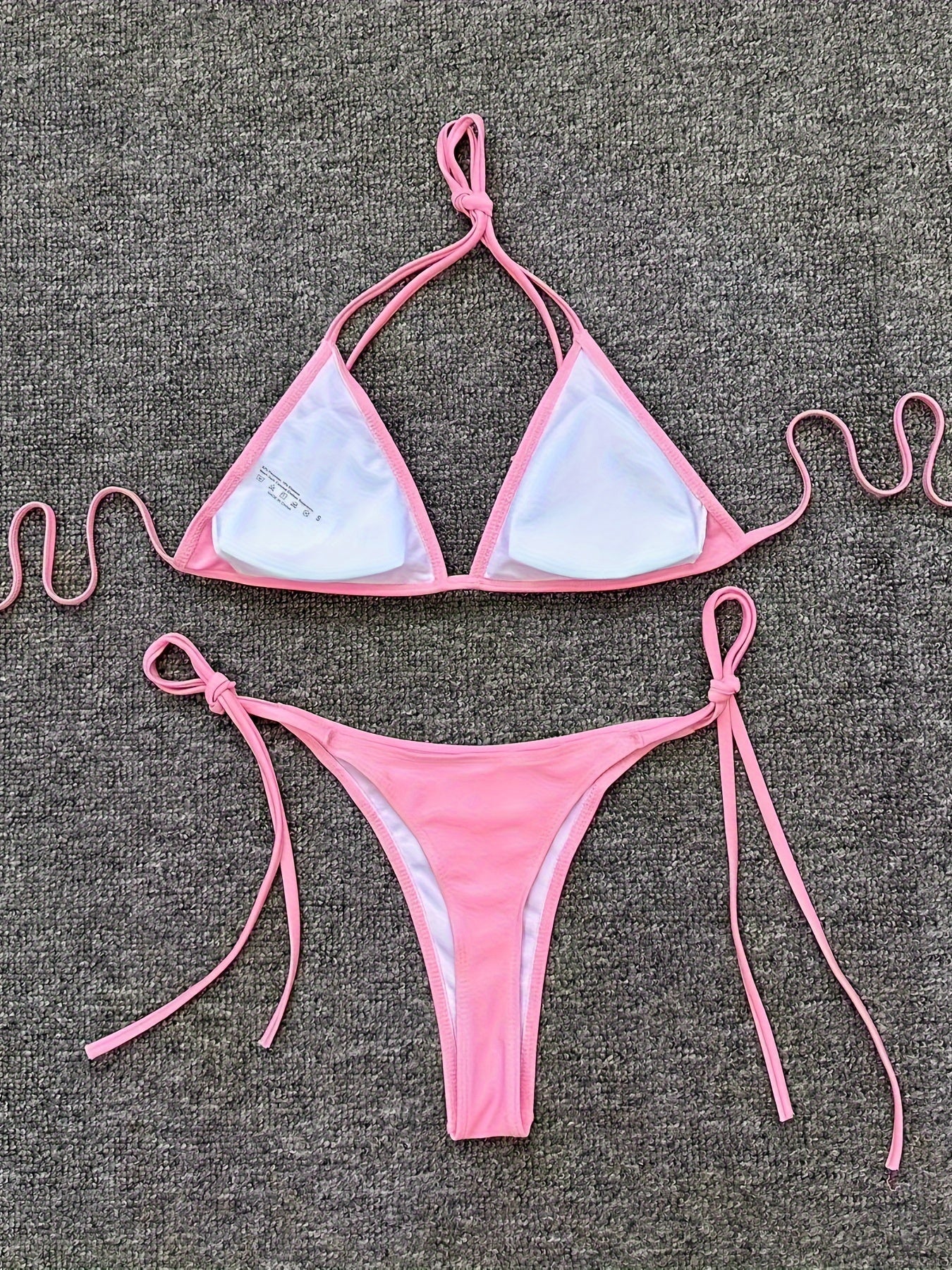 Bikini Leopard Print 2 Piece Swimsuit for Women – High Cut Lace-Up Backless Flattering Bikini Set with Halter Spaghetti Strap – Stretchy Sexy and Stylish Swimwear for Pool Beach and Summer Vacation