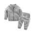 Fashion New Clothes Cotton Long Sleeve Solid Zipper Jacket Pants 2pcs Baby Boy / Baby Girl Clothing Set In Sport Design