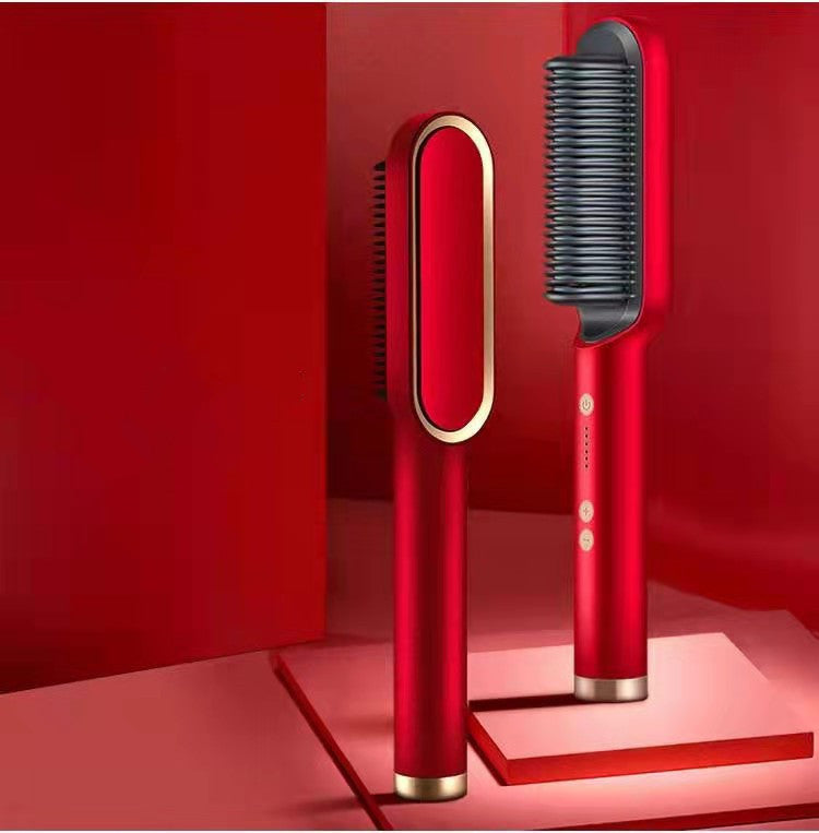 3 IN 1 Multifunctional Hair Straightener Comb Hair Black Red Straightening Brush Portable Comb Fast Heating Men Beard Straightener For Traveling Perfect Gift For Adults