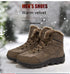 Mens Ankle Snow Boots Winter Fur Warm Leather Outdoor Walking Mountain Climbing Waterproof Snow Boots Outdoor Warm Non Slip Fur Lined Ankle Boots Leather Winter Shoes