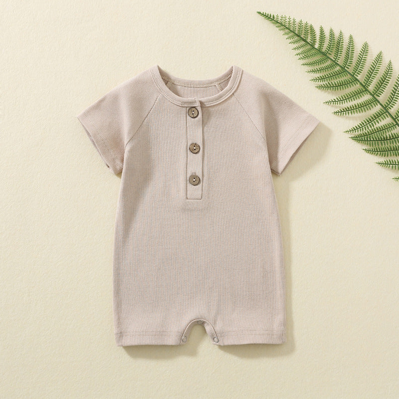 Summer Newborn Baby Boys Girls Short Sleeve Romper Solid Jumpsuit For Girls In elegant Colors