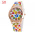 Ladies Silicone Quartz Watch With Floral Pattern Watch Women Quartz Watches For Womens Sports Clock Ladies Quartz Watch For Girls and Women