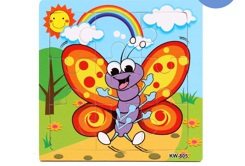 Wooden Puzzle Animals Jigsaw Puzzle Early Childhood Parent-child Toys Animal Wooden Puzzles For Children In Wooden 3D Mosaic Puzzles Kids Educational Toys Design  For Baby Birthday Gifts