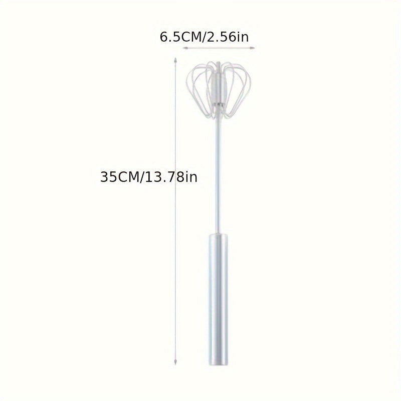 Unique Design Semi-automatic Egg Beater 304 Stainless Steel Egg Whisk Manual Hand Mixer Self Turning Egg Stirrer Kitchen Accessories Egg Tools