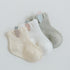 3 Pairs  Cartoon Candy Color Cotton Fashion Elastic Band Socks For Newborn Boys And Girls