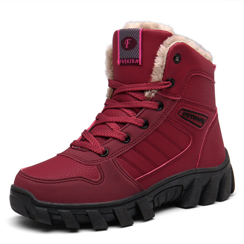 Winter Unisex Waterproof Warm Boots Fur Snow Soft Comfortable Boots Outdoor Winter Work Casual Mens Ankle Boots Winter Snow Boots Warm Fur Non Slip Ankle Hiking Climping Booties