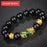 Luxury Black Obsidian Stone Beads Bracelet Gold Color Buddha Good Luck Wealth Bracelets for Women and Men