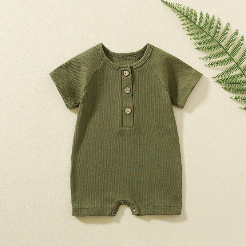 Summer Newborn Baby Boys Girls Short Sleeve Romper Solid Jumpsuit For Girls In elegant Colors