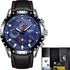 Business Elegant Men's  Watch With Chronometers Day View  Fluorescent Hands Excellent Look Unique Design Perfect Gift For Your Man