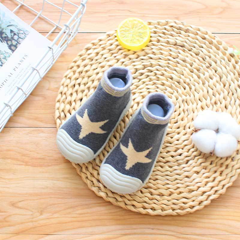 Unisex Cartoon Baby Children's Floor Socks Baby Rubber Soft Sole Socks Breathable Cotton Warm Shoes