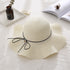 Summer Cap Black Ribbon Decorate Wavy Straw Hat For Girls Hat Kids Sun Cap Baby Beach Hats for Girls