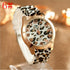 Ladies Silicone Quartz Watch With Floral Pattern Watch Women Quartz Watches For Womens Sports Clock Ladies Quartz Watch For Girls and Women