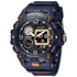 Sport Watch For Men WIth  Dual Time Waterproof 50M Miliatry Watches Chronograph Alarm Army Wristwatch