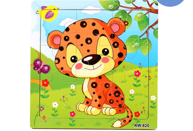 Wooden Puzzle Animals Jigsaw Puzzle Early Childhood Parent-child Toys Animal Wooden Puzzles For Children In Wooden 3D Mosaic Puzzles Kids Educational Toys Design  For Baby Birthday Gifts