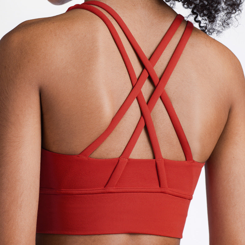 New High Quality Fabric Nylon Breathable Women Yoga Tops Bra Solid Color And Sports Wear Outdoor Exercise Clothes For Ladies